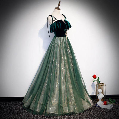 Buycenter Dark Green Long Evening Dress - Sleek Sleeveless Design - Buy Center