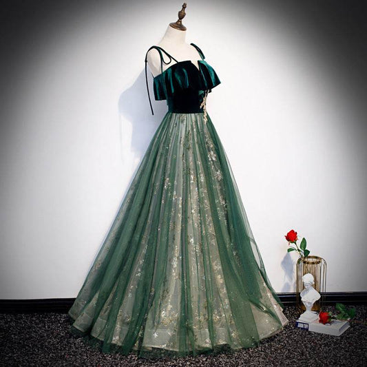 Buycenter Dark Green Long Evening Dress - Sleek Sleeveless Design - Buy Center