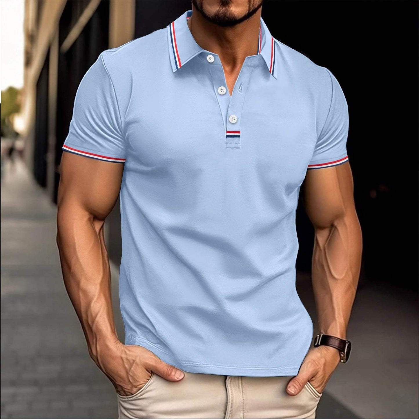 Buycenter Versatile Pull Button T-shirt - Loose Fit, Short Sleeve Options - Buy Center