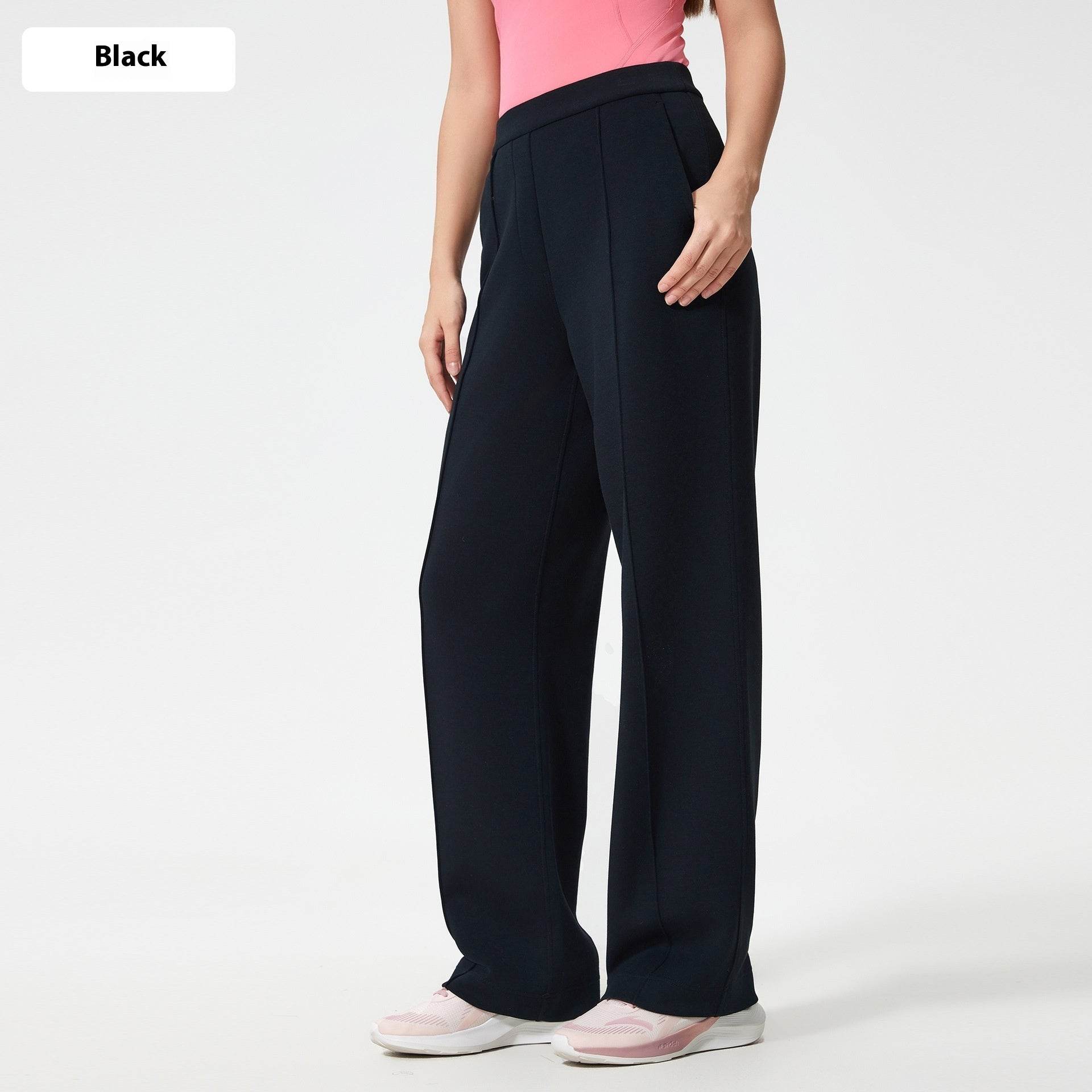 Buycenter Loose Drooping Slimming Straight Pants - Mid Waist, Soft Cotton Blend - Buy Center