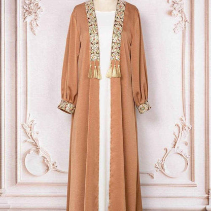 Women's Two-Piece Cardigan Set with Tassel Pendant - Cozy & Stylish
