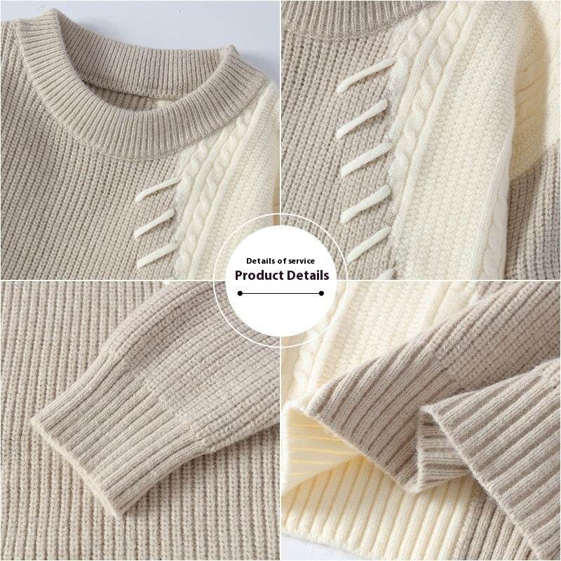 Stylish Loose Round Neck Sweater - Korean Design for Ultimate Comfort - Buy Center