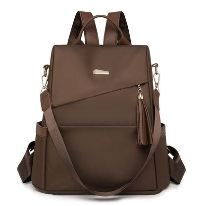Urban Simple Women's Backpack - Waterproof Tassel Design for Stylish Functionality - Buy Center