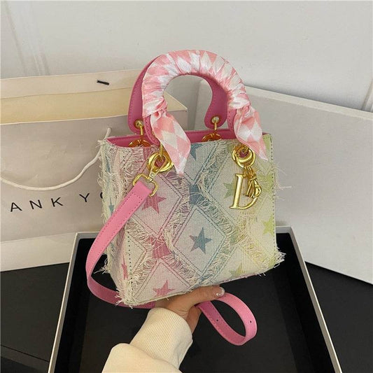 Women's Korean-Style Denim Handbag - Chic Crossbody Tote for Every Outfit - Buy Center