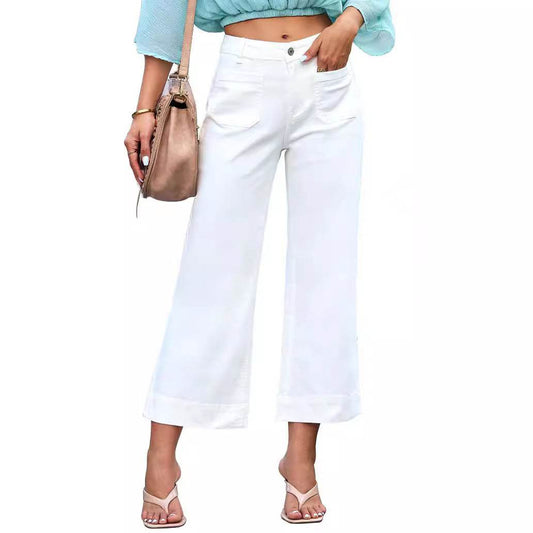Stylish Cropped Wide Leg Straight-Leg Jeans for Women - 2025 Collection - Buy Center