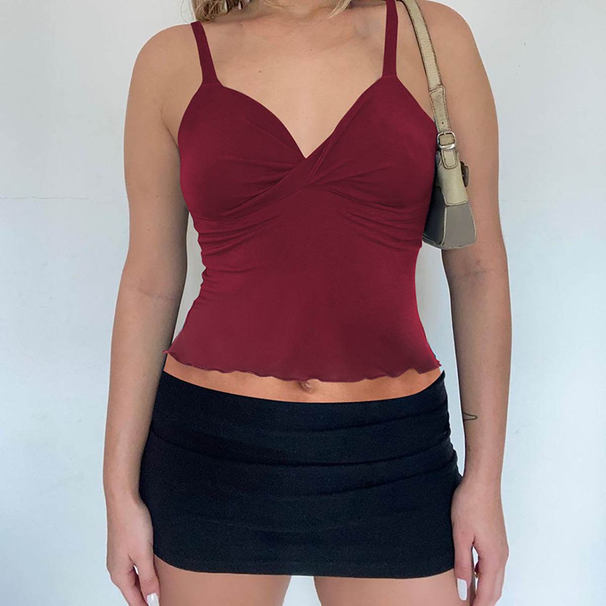 Buycenter Women's Bow Camisole Tank - Slim Fit Backless Top - Buy Center