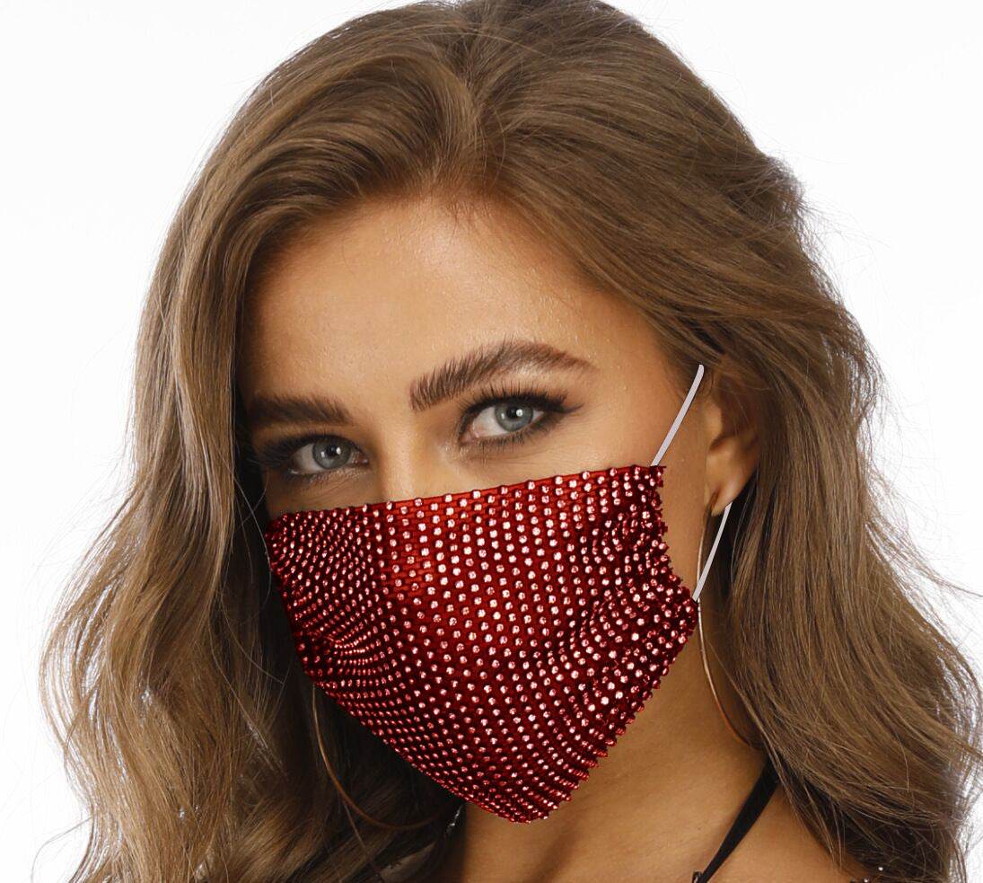Stylish Fishnet Rhinestone Face Mask - Modern Trendy Design for All - Buy Center