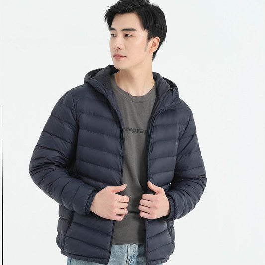 Trendy Men's Thin Hood Down Jacket - Slim Fit with Premium Duck Down - Buy Center