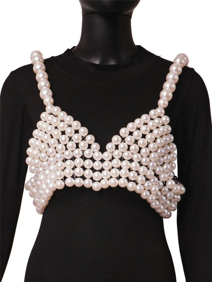 Sexy Fashion Pearl Suspender Vest - Stylish Women's Camis for Any Occasion - Buy Center