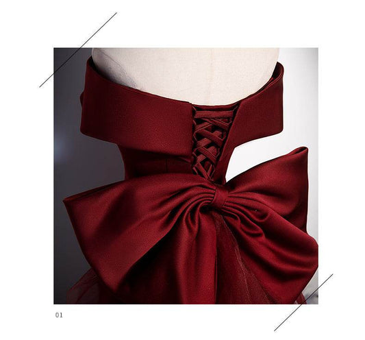 Buycenter Fish Tail Toast Dress for Brides - Elegant One Shoulder Evening Wear - Buy Center