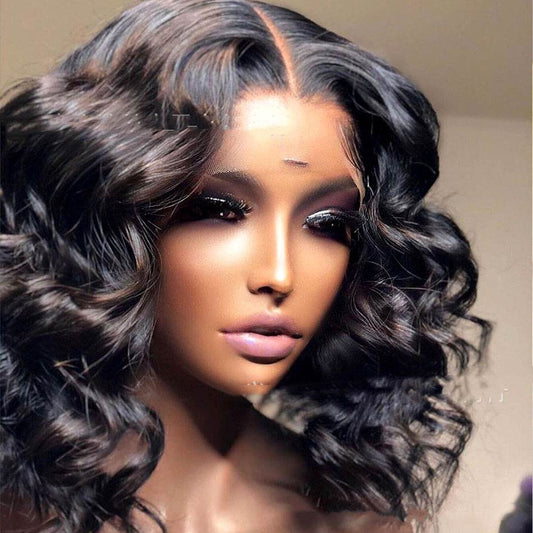 Half-Length Black Front Lace Curly Hairpiece - Stylish & Versatile - Buy Center