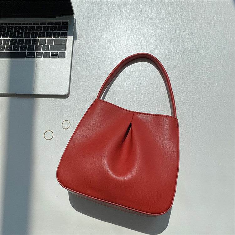Elegant PU Pleated Handbag - Stylish Retro Clutch for Everyday Use - Buy Center