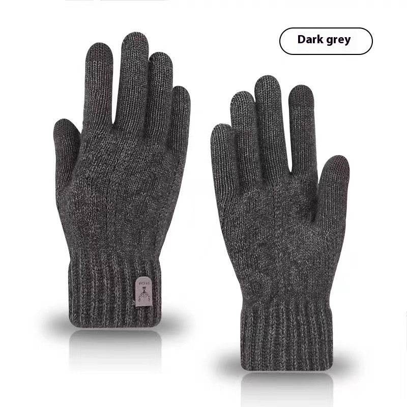 Men's Cold-Proof Woolen Gloves - Stylish Touch Screen & Non-Slip Design - Buy Center