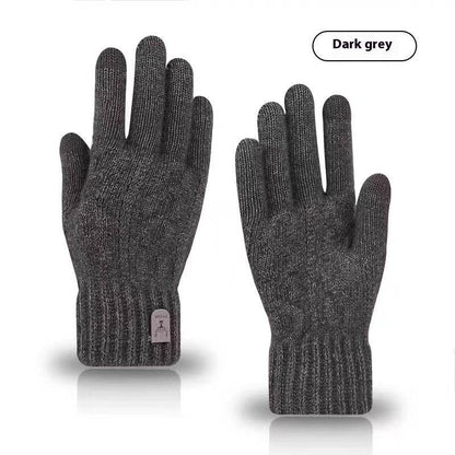 Men's Cold-Proof Woolen Gloves - Stylish Touch Screen & Non-Slip Design - Buy Center