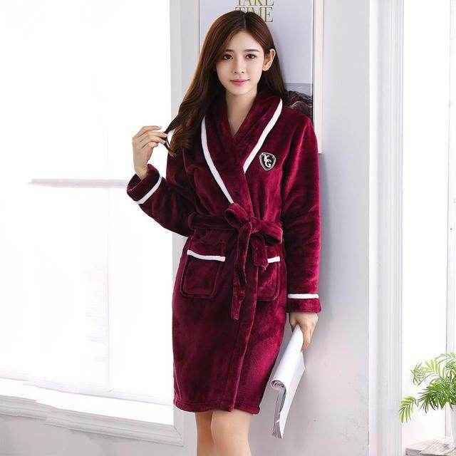 Elegant Winter Flannel Robe Gown - Cozy Men’s Sleepwear for 2025