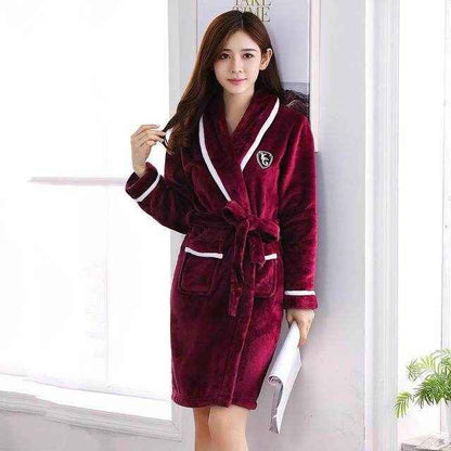 Elegant Winter Flannel Robe Gown - Cozy Men’s Sleepwear for 2025