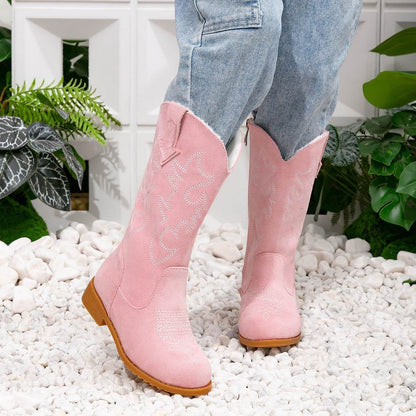 Girls Pink Fleece-Lined Princess Boots - Stylish Winter Footwear for Kids - Buy Center