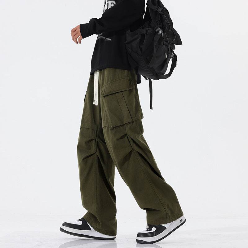 Men's Retro Pleated Cargo Pants - Casual Straight-Leg Styles for 2025 - Buy Center