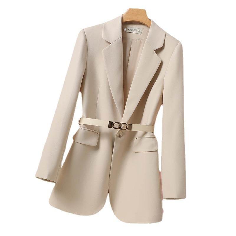 Buycenter Women's Straight Tube Suit Jacket - Long Sleeve Wool Blend - Buy Center