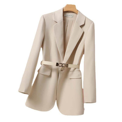 Buycenter Women's Straight Tube Suit Jacket - Long Sleeve Wool Blend - Buy Center