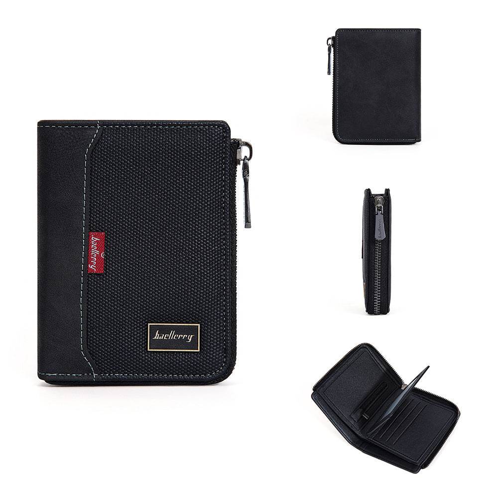 Stylish Men's Wallet - Anti-Magnetic Compact Zipper Coin Purse 2025 - Buy Center