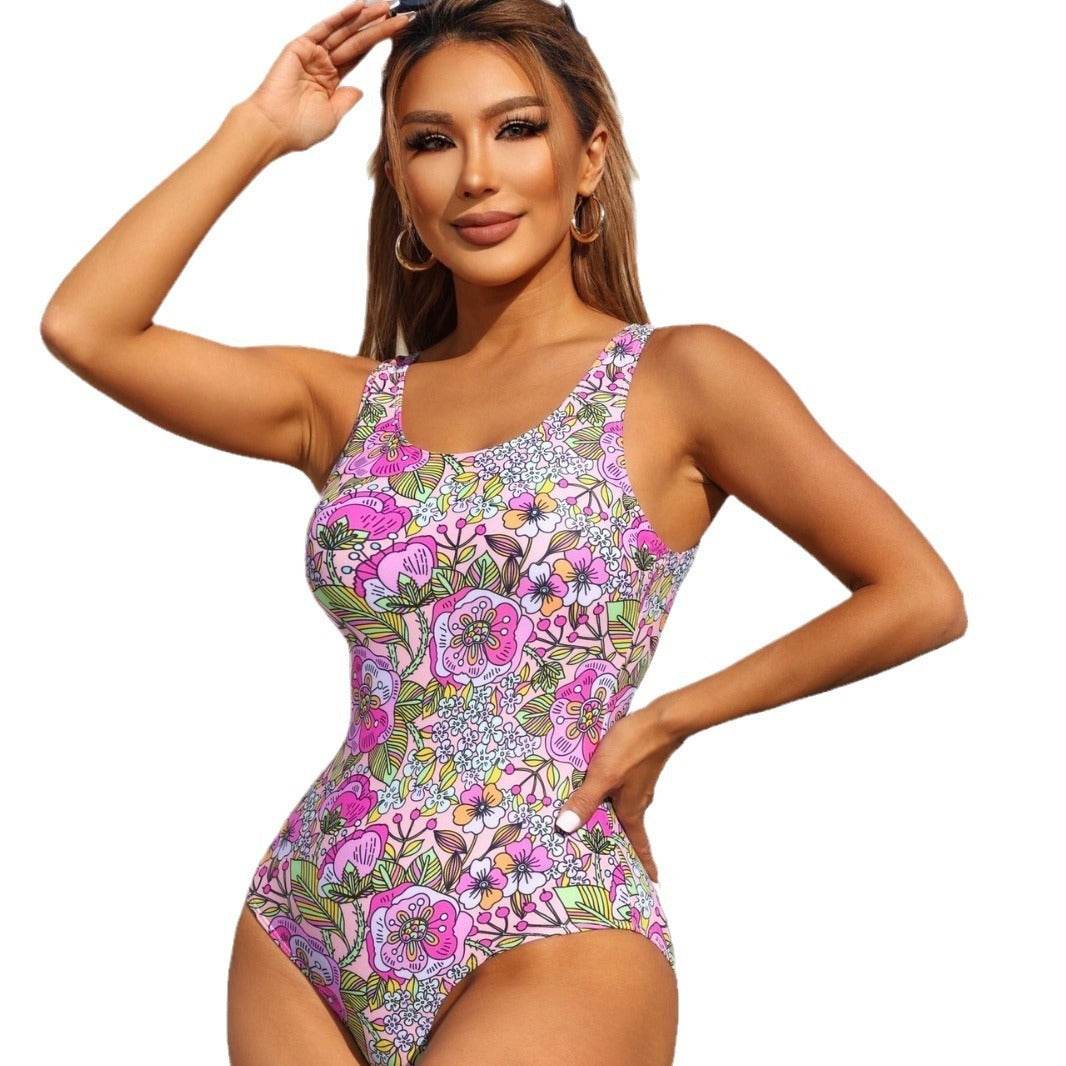 Floral Backless One-Piece Swimsuit - Sexy Style for Summer Swim - Buy Center