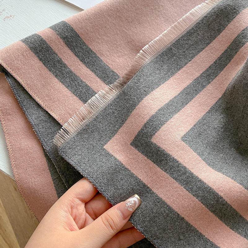 Thickened Warm Women's Scarf - Geometric Jacquard Design for Winter Style - Buy Center