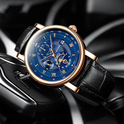 Automatic Mechanical Men's Tourbillon Watch - Premium Leather & Glass - Buy Center