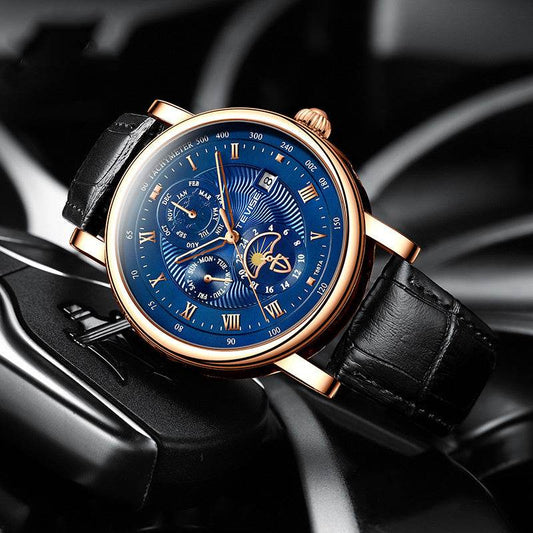 Automatic Mechanical Men's Tourbillon Watch - Premium Leather & Glass - Buy Center