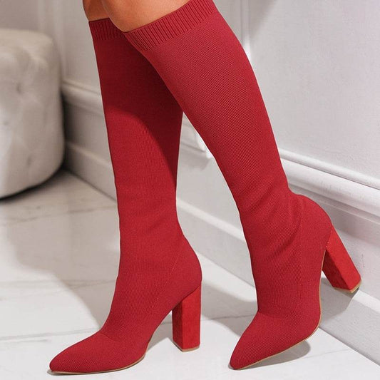 Buycenter Women's Personalized Solid Color Boots - Stylish Mid-Calf Design - Buy Center