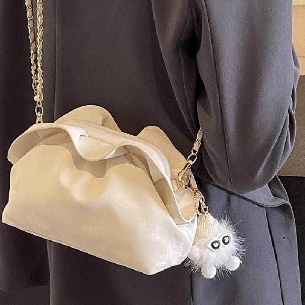 Buycenter Women's Chain Pleated Messenger Bag - Stylish Shoulder Tote - Buy Center