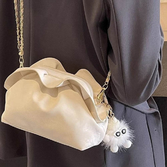 Buycenter Women's Chain Pleated Messenger Bag - Stylish Shoulder Tote - Buy Center