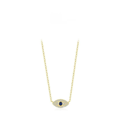 Pure Exquisite Diamond Devil's Eye Necklace - 925 Silver Adjustable Chain - Buy Center