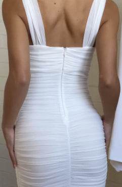 Elegant Off-the-Shoulder Pleated Fishtail Dress - Stylish Fit for Women - Buy Center