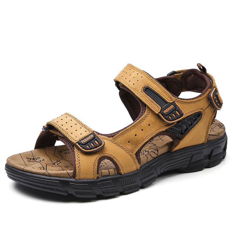 Men's Leather Sandals - Premium Summer Beach Shoes for Outdoor Leisure - Buy Center