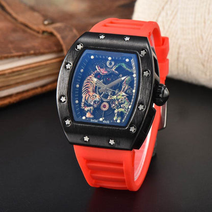 Buy Center Dragon Tiger Quartz Watch - Stylish Alloy Male Timepiece - Buy Center