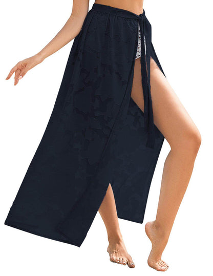 Elegant Transparent Floral Swimsuit Overskirt - Lightweight Beachwear for Summer - Buy Center