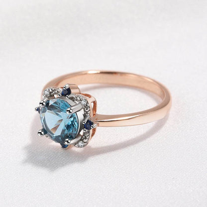Buycenter Sterling Silver Rose Gold Electroplated Flower Ring - Sizes 5-9 - Buy Center