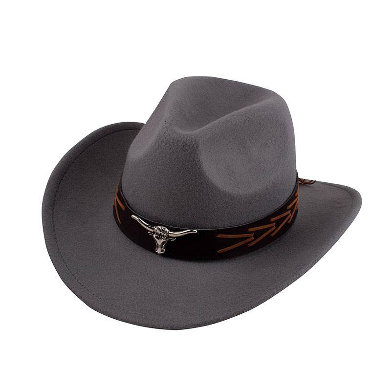 European & American Woolen Cowboy Hat - Stylish Adjustable Fit for All - Buy Center