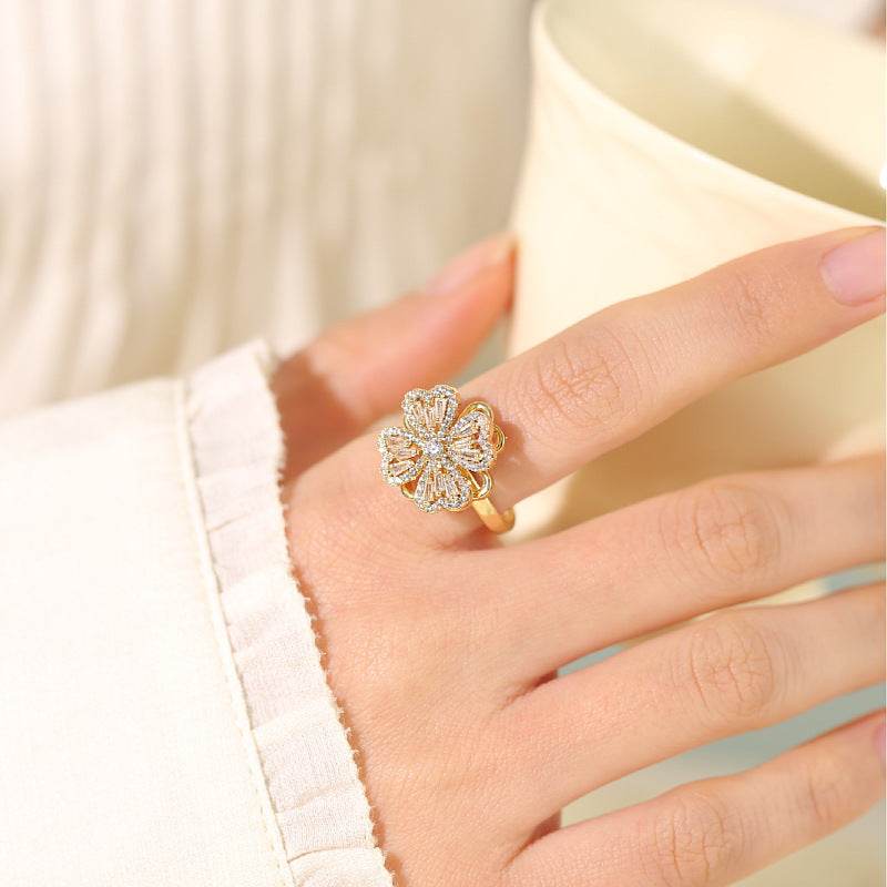 Buy Center Fully Jeweled Loving Heart Ring - Unique Temperamental Style - Buy Center