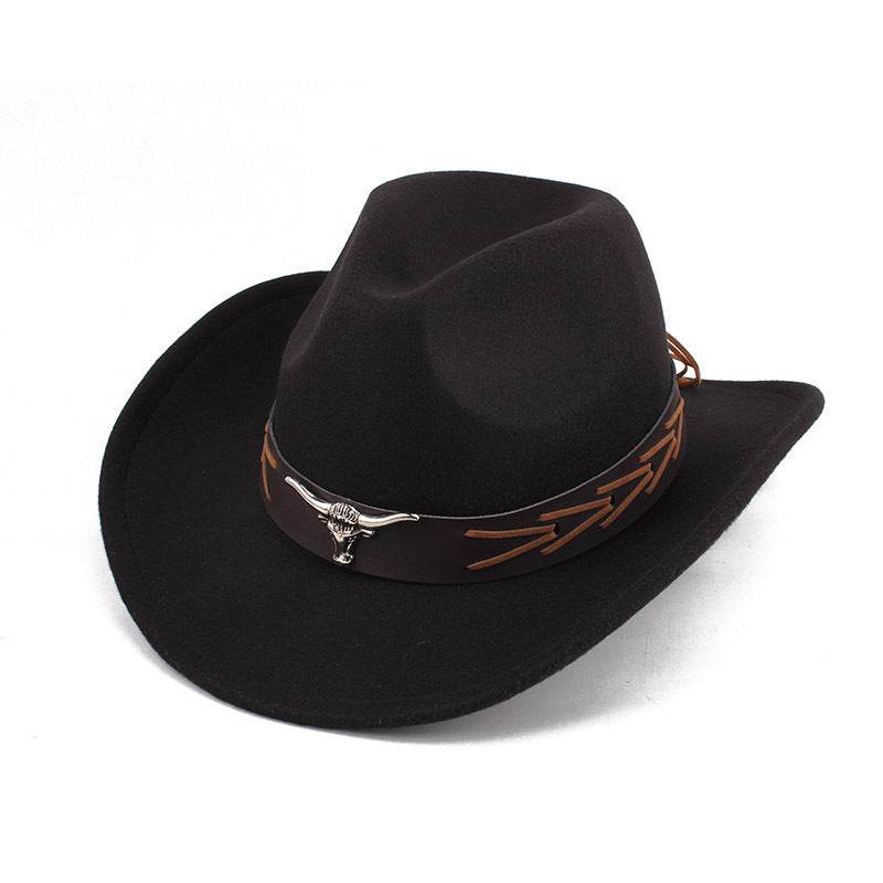 European & American Woolen Cowboy Hat - Stylish Adjustable Fit for All - Buy Center