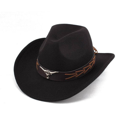 European & American Woolen Cowboy Hat - Stylish Adjustable Fit for All - Buy Center