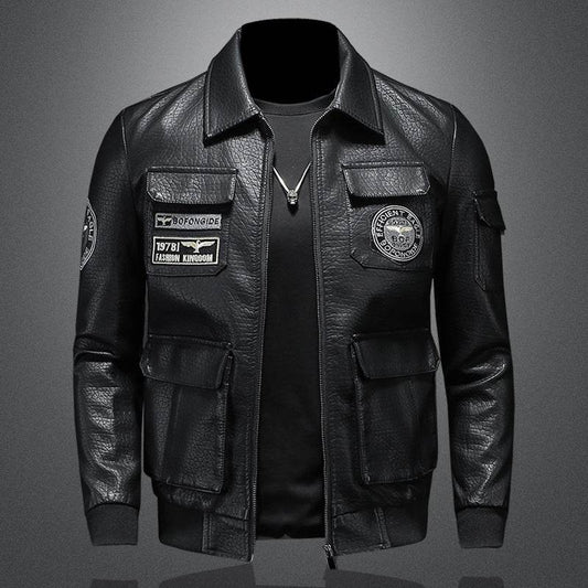 Casual Slim Fit Men's Leather Coat - Premium PU Leather for Winter Style - Buy Center