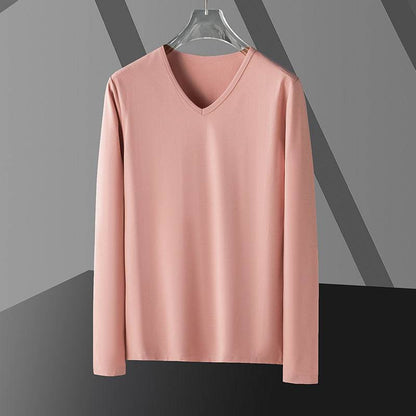 Men's Slim Fit Long Sleeve Modal Top - Stylish Autumn Essentials - Buy Center