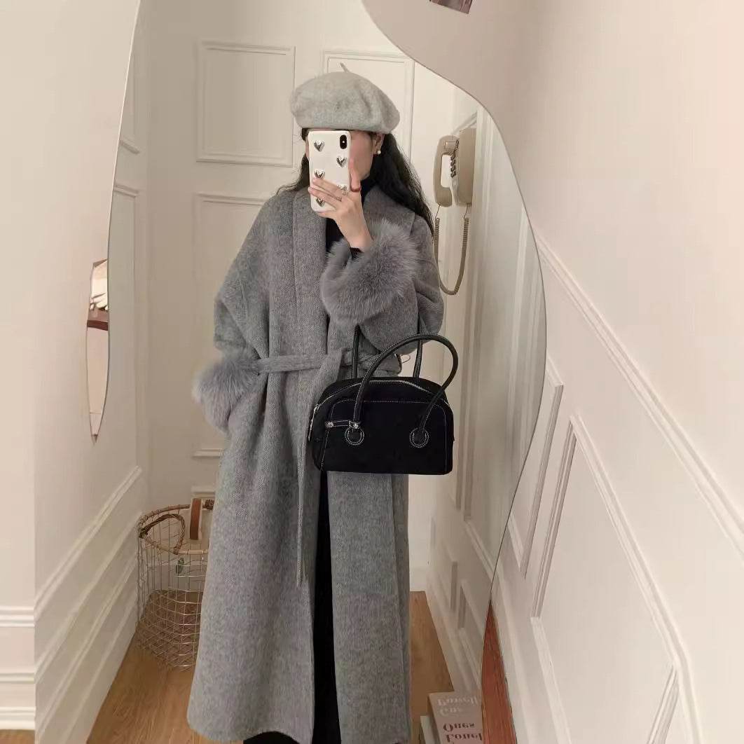 Women's Reversible Cashmere Coat - Elegant Long Lapel & Stylish Design - Buy Center