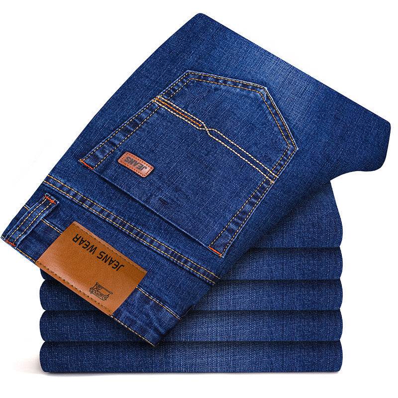 Buycenter Men's Stretch Slim Straight Jeans - Comfortable Business Casual Fit - Buy Center