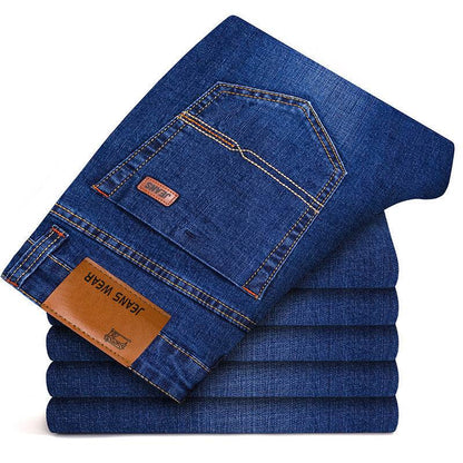 Buycenter Men's Stretch Slim Straight Jeans - Comfortable Business Casual Fit - Buy Center
