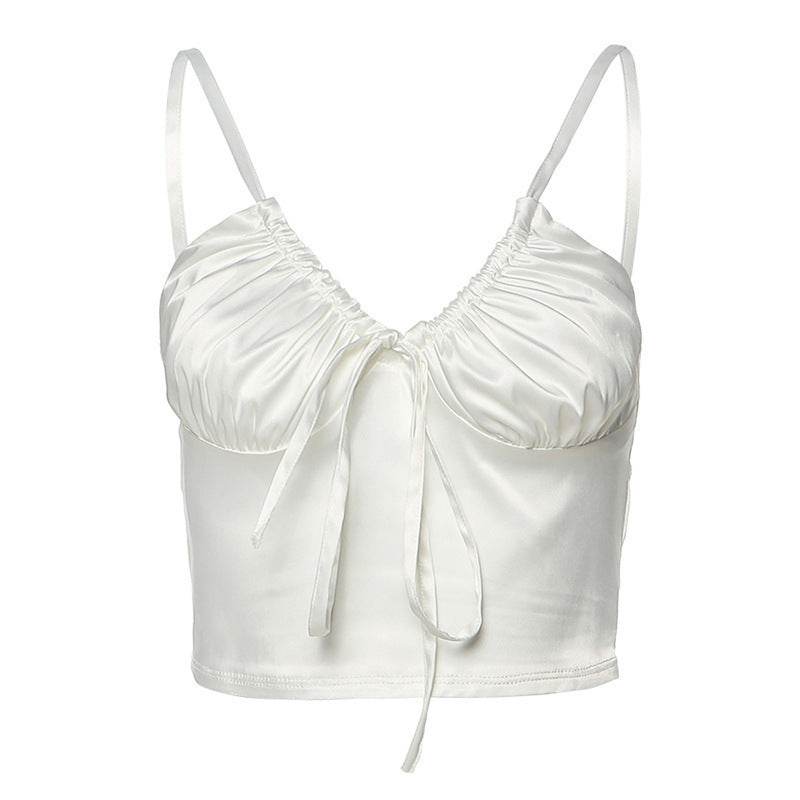 Women's V-Neck Backless Slim Fit Navel Vest - Fashionable Chic Style 2025 - Buy Center