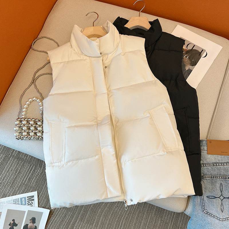 Women's Down Cotton Vest - Trendy Korean Style for Autumn & Winter - Buy Center