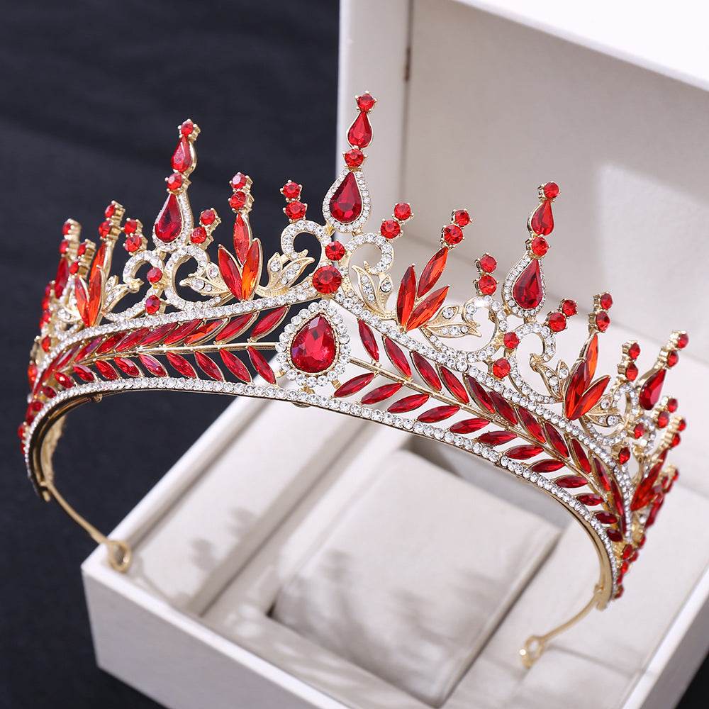 Elegant Crystal Baroque Crown Hair Hoop Set - Perfect for Weddings & Events - Buy Center